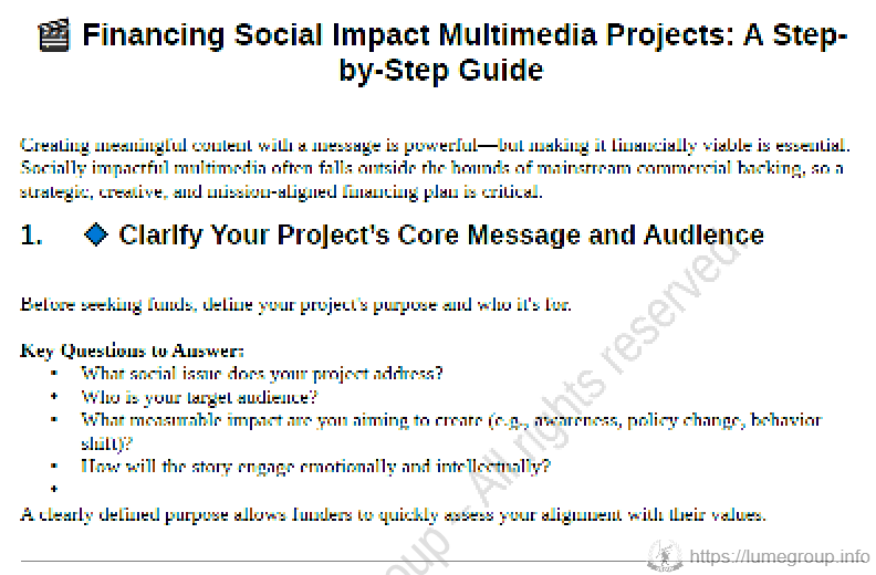 Financing Project Guide