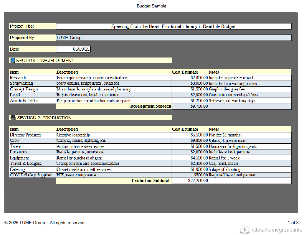 Grant Application Template