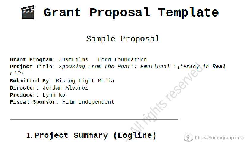 Grant Application Template